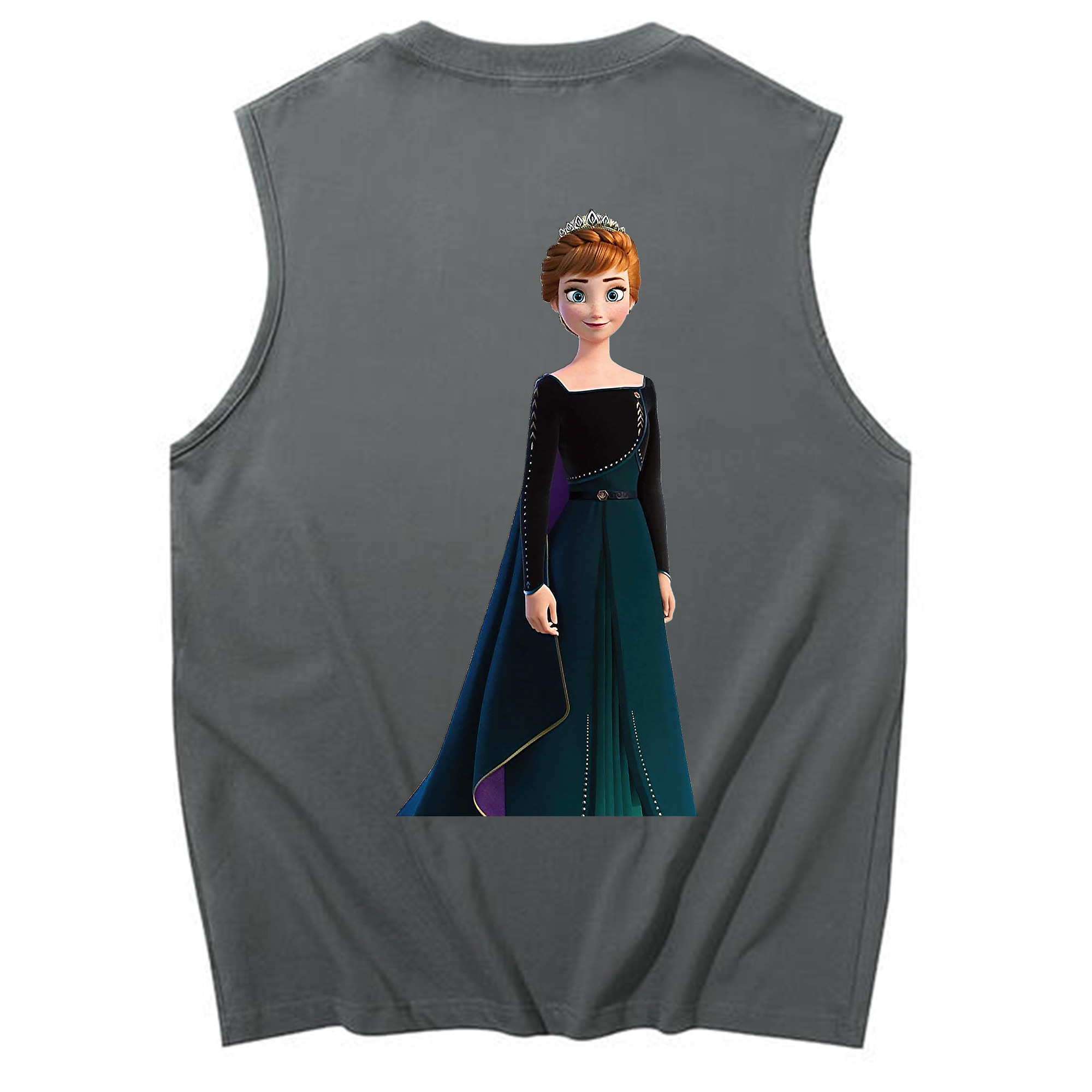 （画像用） アナと雪の女王 アンナ エルサ Frozen Anna Elsa コットン100％タンクトップ（背面プリント）